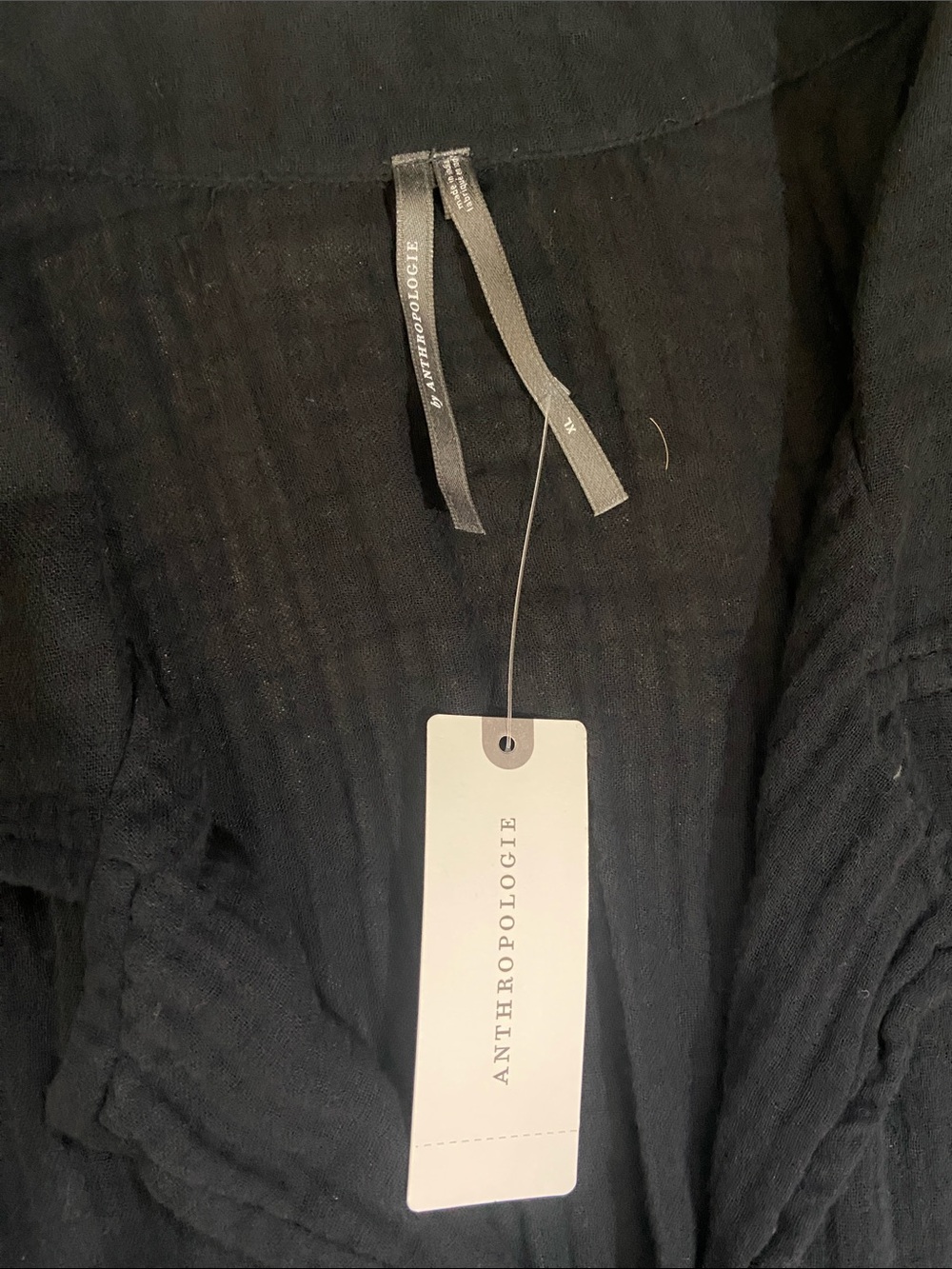 Anthropologie Lucia Sheer Midi Dress  Black Button-Front Shirt Dress Size XL - Picture 11 of 16